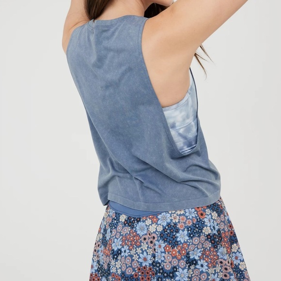 Offline by Aerie ‘Like & Subscribe’ Washed Blue  Tank - Picture 3 of 8